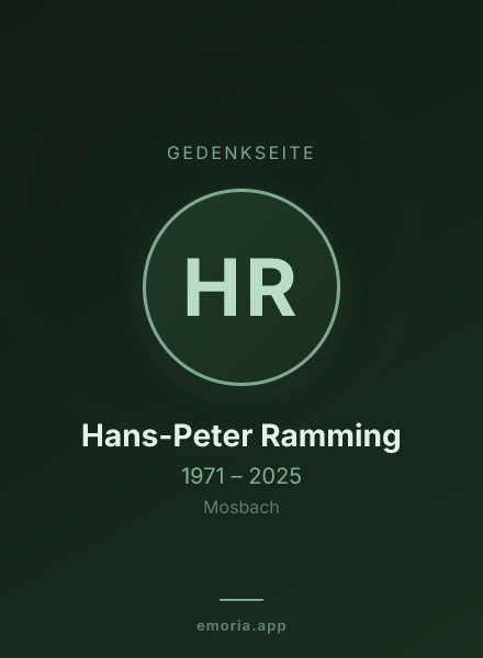 Gedenkportrait von Hans-Peter Ramming