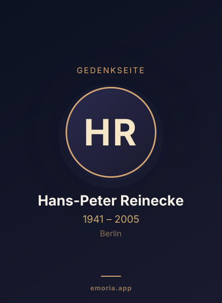 Gedenkportrait von Hans-Peter Reinecke