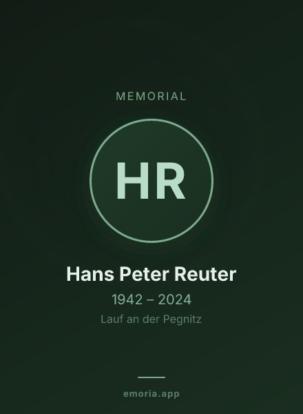 Memorial portrait of Hans Peter Reuter
