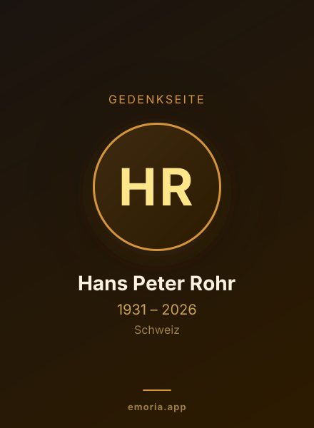 Gedenkportrait von Hans Peter Rohr