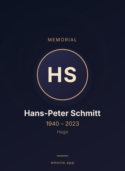 Memorial portrait of Hans-Peter Schmitt