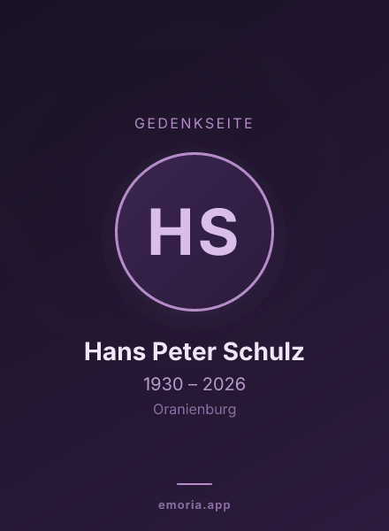 Gedenkportrait von Hans Peter Schulz