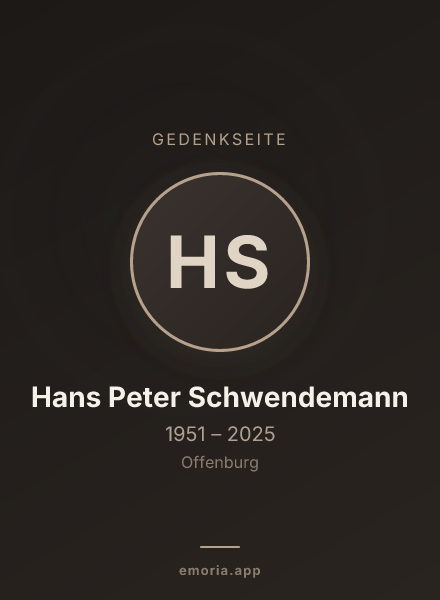 Gedenkportrait von Hans Peter Schwendemann