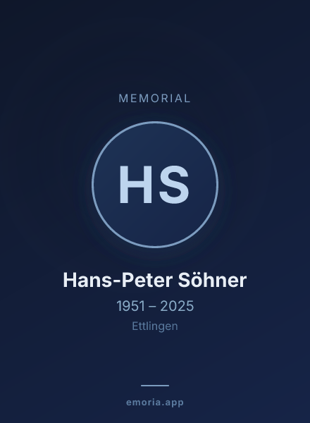 Memorial portrait of Hans-Peter Söhner