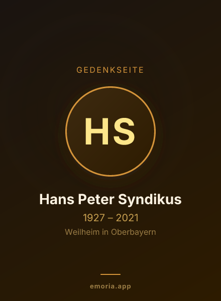 Gedenkportrait von Hans Peter Syndikus