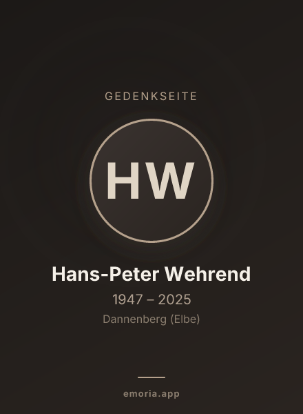 Gedenkportrait von Hans-Peter Wehrend