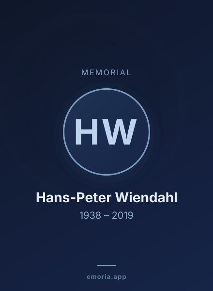 Memorial portrait of Hans-Peter Wiendahl