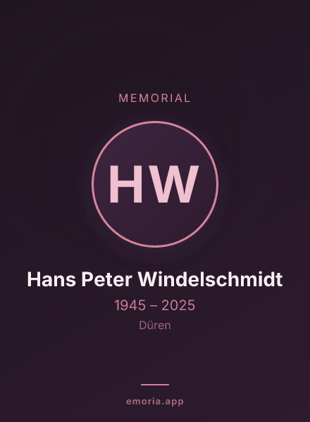 Memorial portrait of Hans Peter Windelschmidt