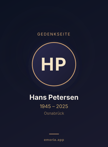 Gedenkportrait von Hans Petersen