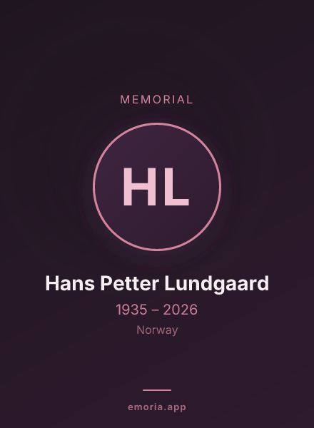 Memorial portrait of Hans Petter Lundgaard