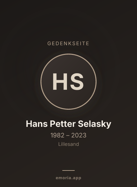 Gedenkportrait von Hans Petter Selasky