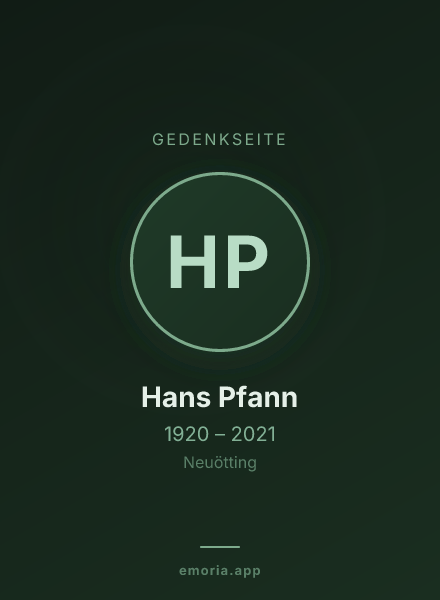 Gedenkportrait von Hans Pfann