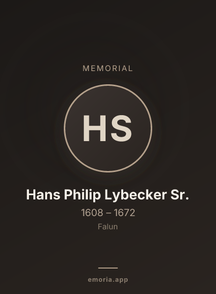 Memorial portrait of Hans Philip Lybecker Sr.