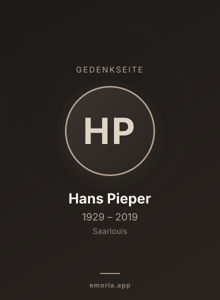 Gedenkportrait von Hans Pieper