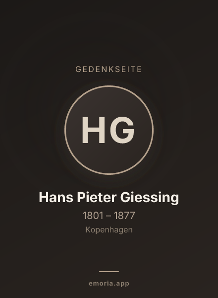 Gedenkportrait von Hans Pieter Giessing
