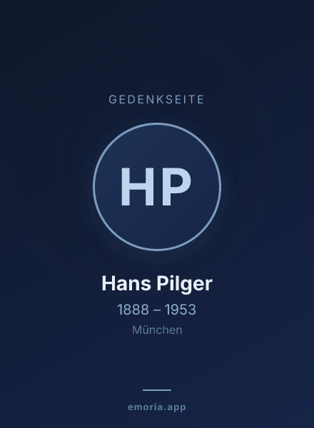 Gedenkportrait von Hans Pilger