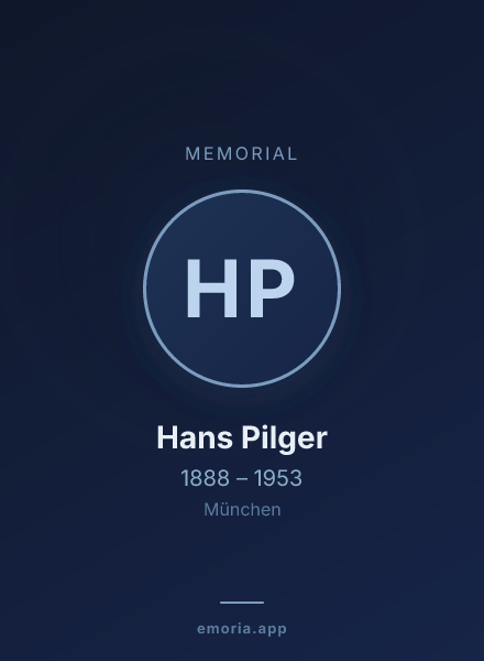 Memorial portrait of Hans Pilger