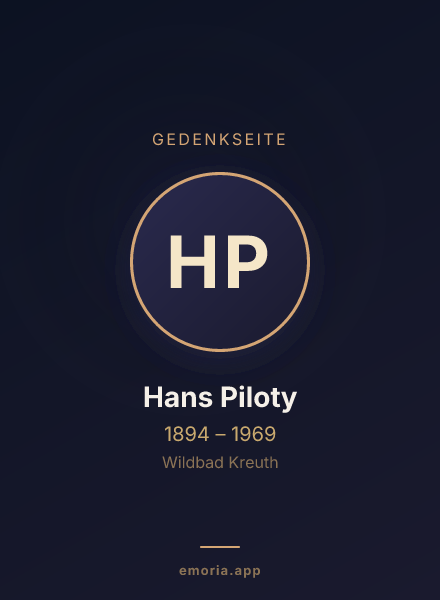 Gedenkportrait von Hans Piloty