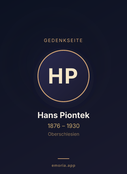 Gedenkportrait von Hans Piontek