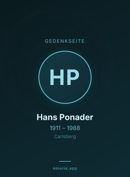 Gedenkportrait von Hans Ponader