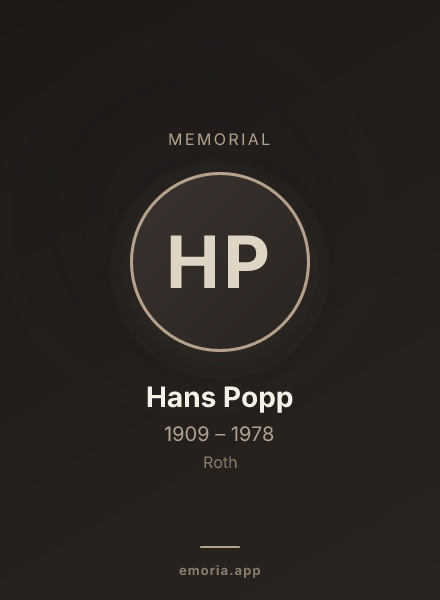 Memorial portrait of Hans Popp