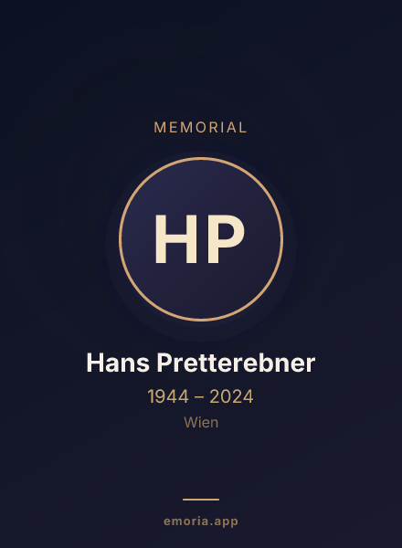 Memorial portrait of Hans Pretterebner