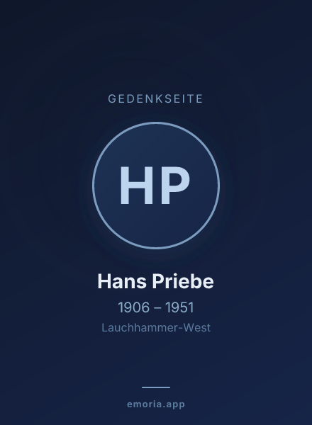 Gedenkportrait von Hans Priebe