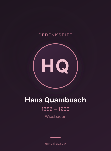 Gedenkportrait von Hans Quambusch