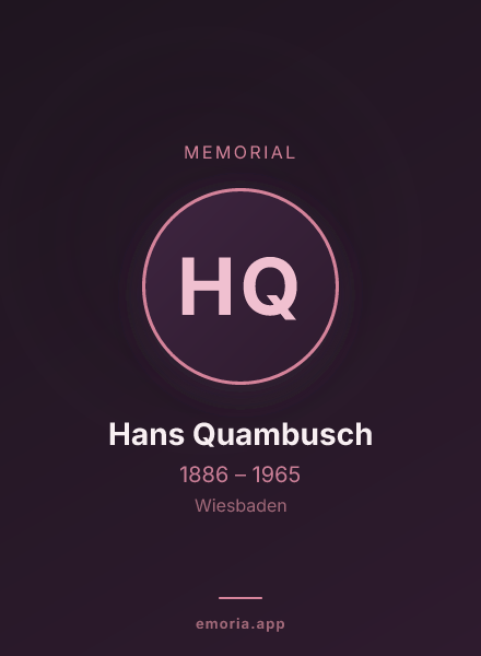 Memorial portrait of Hans Quambusch