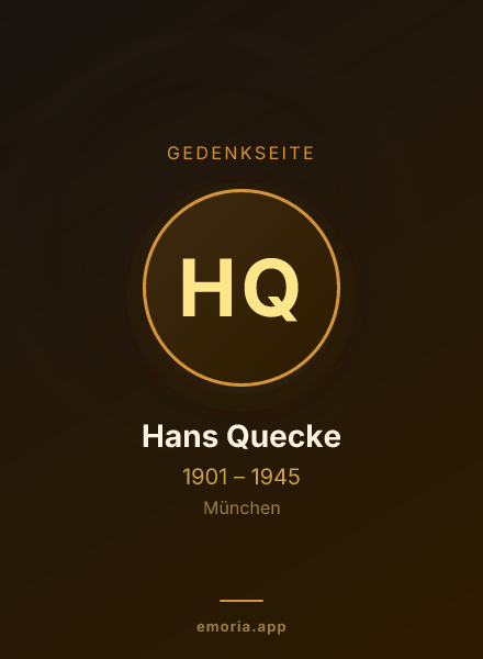 Gedenkportrait von Hans Quecke