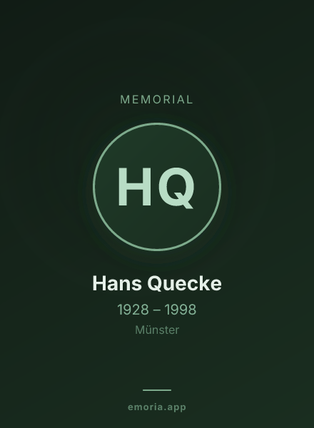 Memorial portrait of Hans Quecke