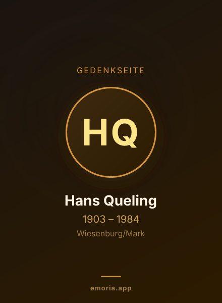 Gedenkportrait von Hans Queling