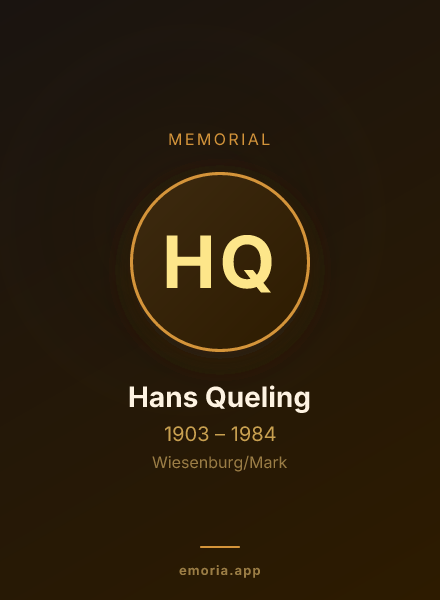 Memorial portrait of Hans Queling