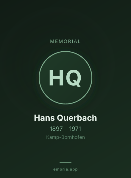Memorial portrait of Hans Querbach