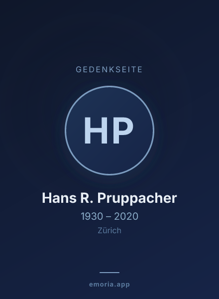Gedenkportrait von Hans R. Pruppacher