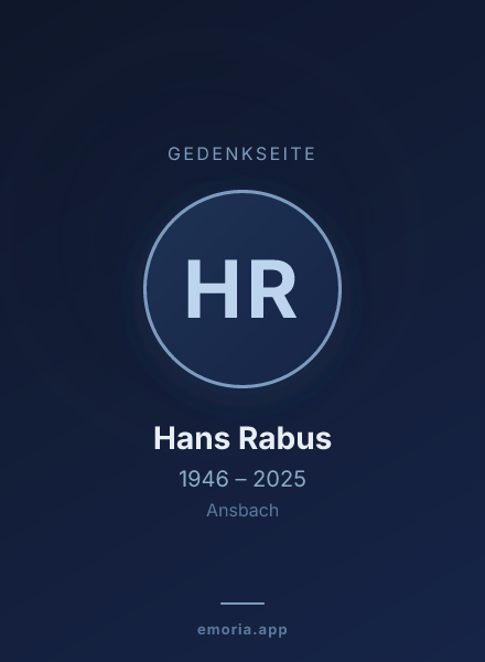 Gedenkportrait von Hans Rabus