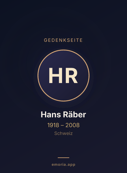 Gedenkportrait von Hans Räber