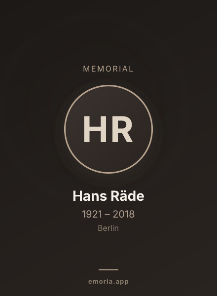 Memorial portrait of Hans Räde