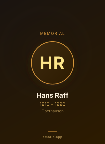 Memorial portrait of Hans Raff