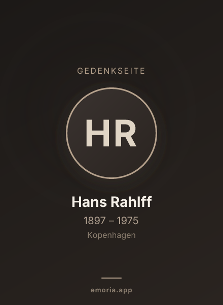 Gedenkportrait von Hans Rahlff