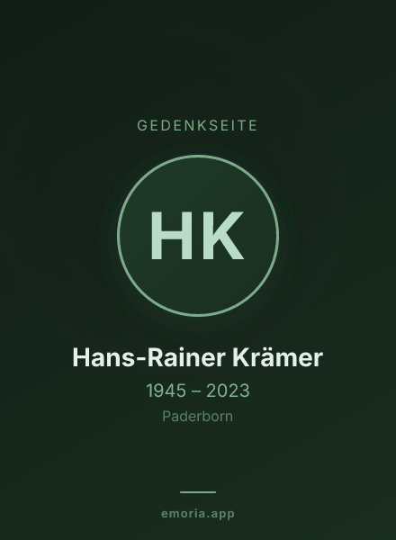 Gedenkportrait von Hans-Rainer Krämer