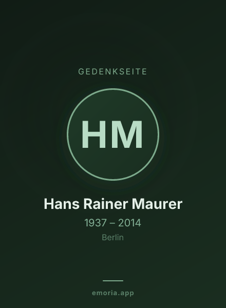 Gedenkportrait von Hans Rainer Maurer
