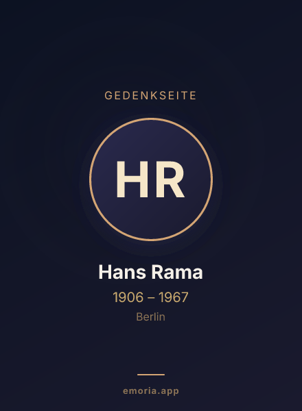 Gedenkportrait von Hans Rama