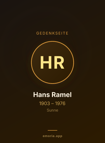 Gedenkportrait von Hans Ramel