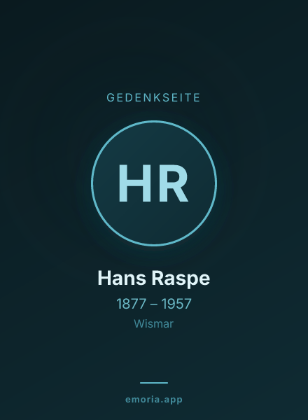 Gedenkportrait von Hans Raspe