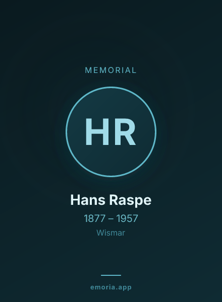Memorial portrait of Hans Raspe