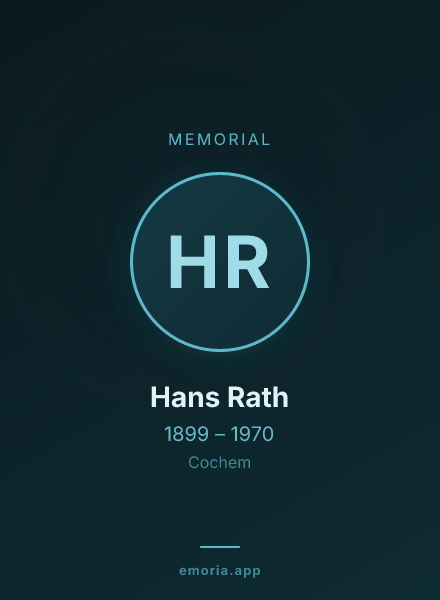 Memorial portrait of Hans Rath