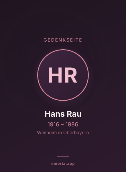 Gedenkportrait von Hans Rau