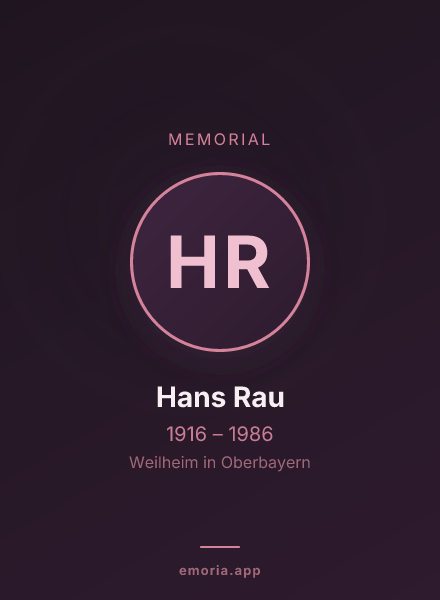 Memorial portrait of Hans Rau