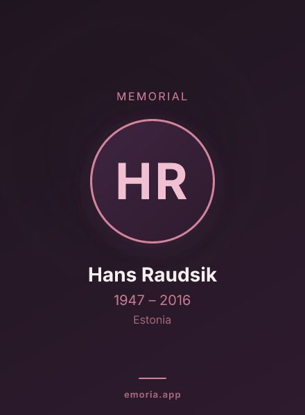Memorial portrait of Hans Raudsik